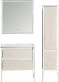 ASB-Woodline Мебель для ванной Лорена 80 белая/бежевая – фотография-3